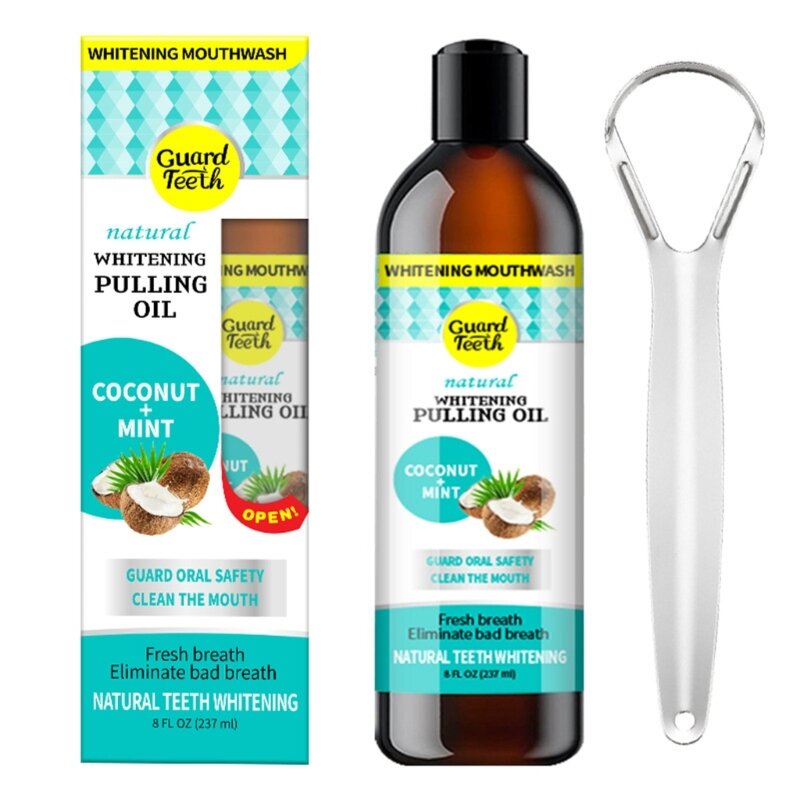 Oils Pulling with Vitamin Oils Pulling Mouthwash Tongue Scraper