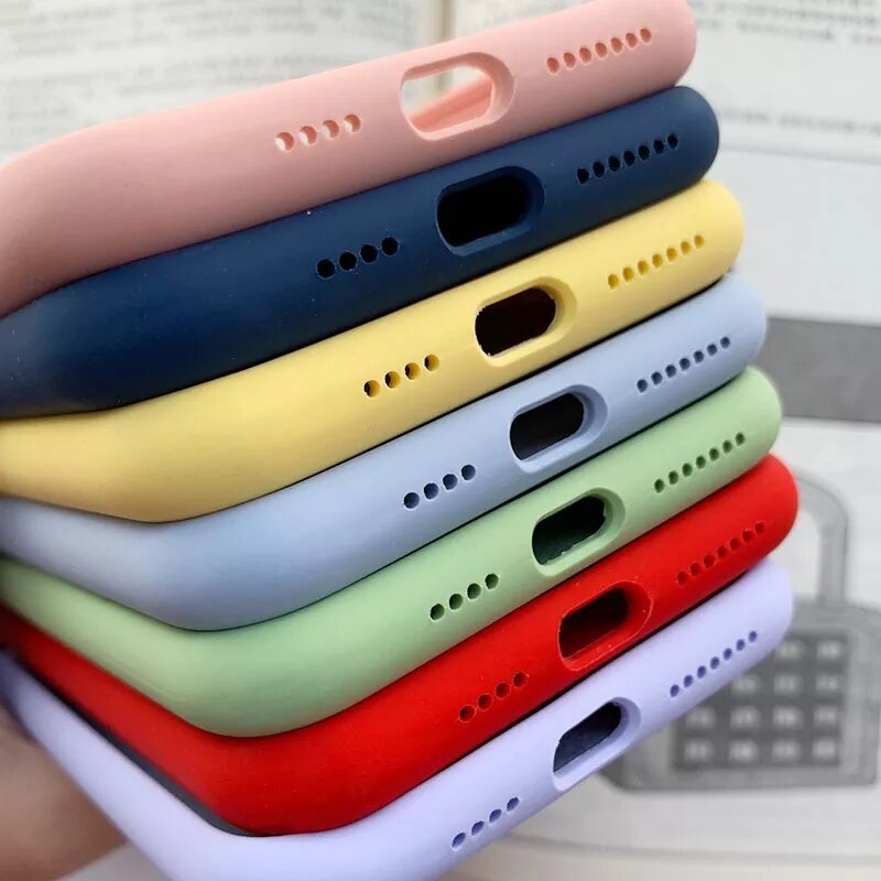 Luxury Original Silicone Case For Apple iPhone 11 12 13 14 15 Pro Max Official Case For iPhone 15 Plus X XS XR 13 14 Pro Cover