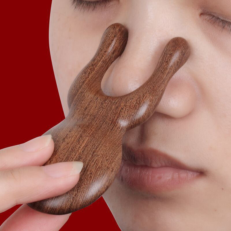 Sandalwood Massage Comb Face Eye Shoulder Neck Scalp Body Meridian Massage Comb Anti-static Frog Shaped Wide Tooth Comb