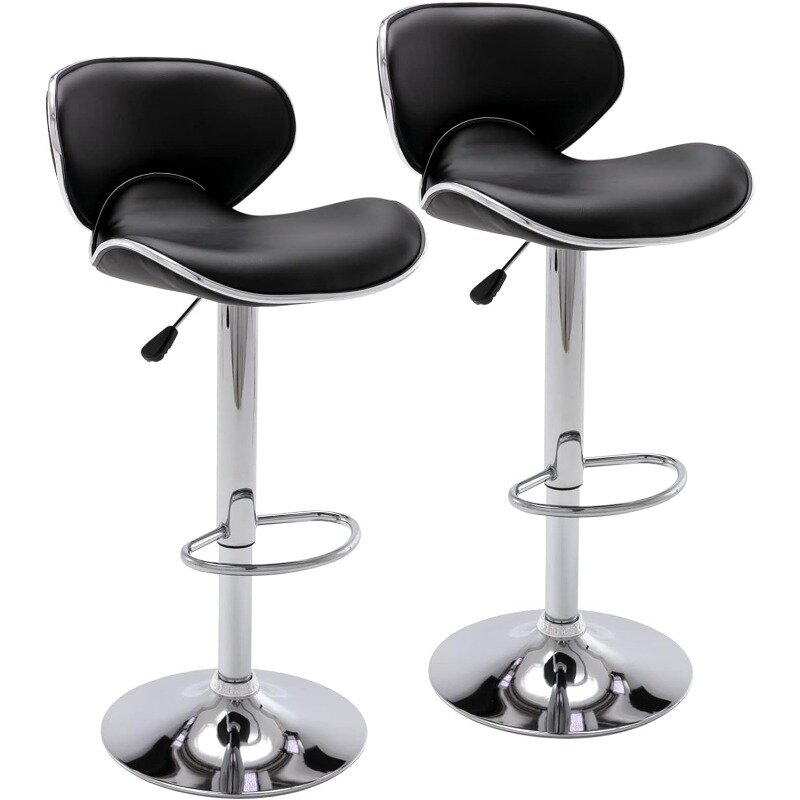 Из искусственной кожи регулируемый барный стул современные шарнирные воздушные подъемники, барные стулья с спинкой, высокие стулья для кухни, столовой, паба