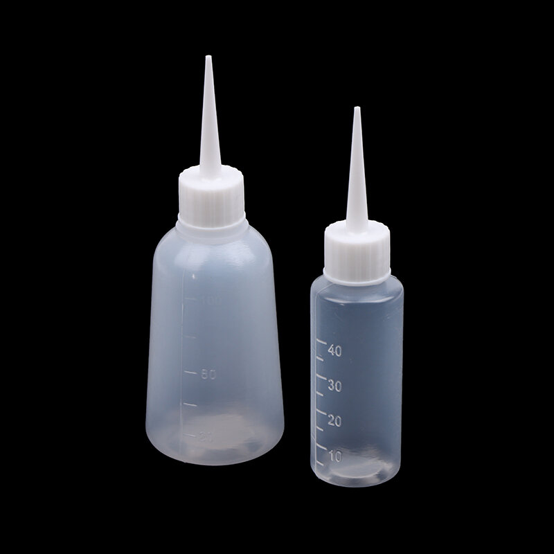 5 шт., пластиковые бутылочки-аппликаторы с прозрачным наконечником, 40/100 мл