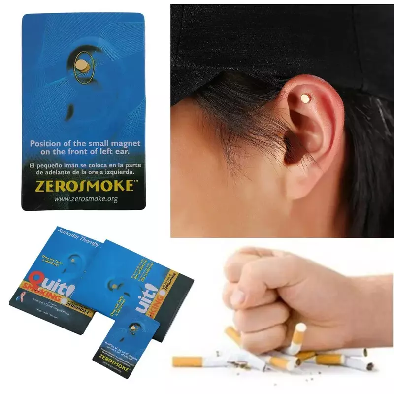 New Magnet Auricular Quit Smoking Acupressure Patch Stop Smoking Anti Smoke Patch Not Cigarettes Smoker Health Auricular Therapy