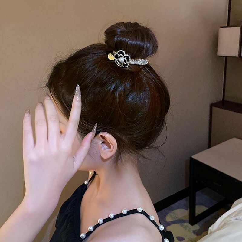 Spring Sweet Ponytail  Scrunchie Hair Accessories Elastic Hair Tie Headband Women Pearls Hair Rope Korean Style Hair Band