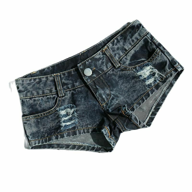 Nuovi pantaloncini di jeans attillati attillati a vita bassa lavati tagliati Super Shorts Nightclub