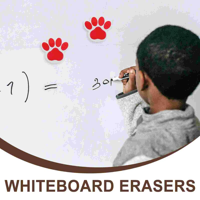Magnetic White Board Erasers, Impressão Pata, Borracha Seca, Quadro Limpador, Desenhos Animados Whiteboard Erasers, Sala de Aula, 10Pcs