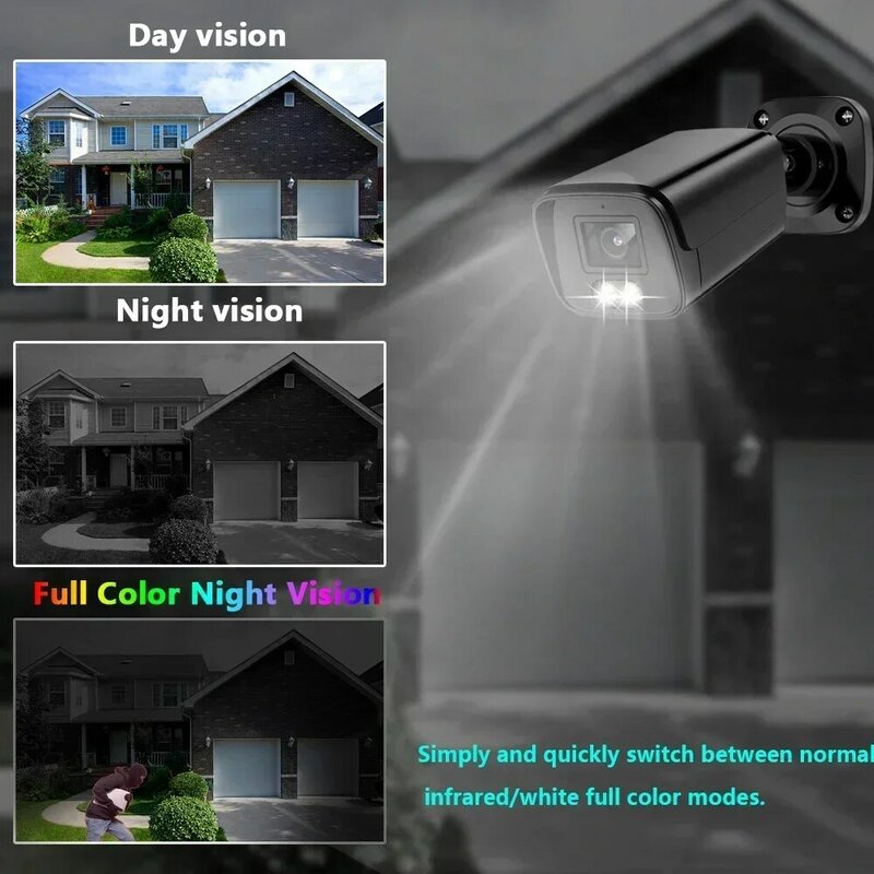 Sistema de cámaras de seguridad para exteriores, de 8 canales Kit de videovigilancia, DVR, 4K, visión nocturna a todo Color, AHD, CCTV, impermeable, 8MP