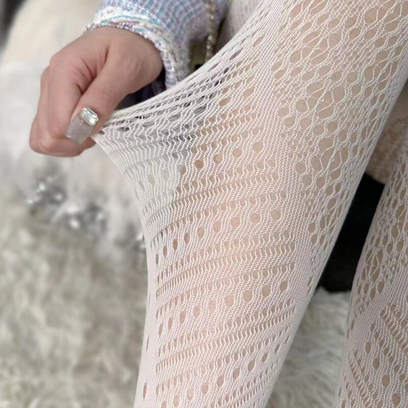 Vrouwen geometrisch patroon visnet panty Vintage mesh panty kousen