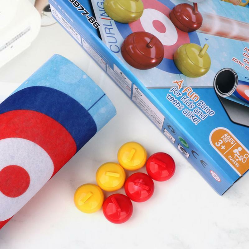 Curling Game Toy Curling Board Game For Table Easy To Set-Up Tabletop Board Games Curling For Boys Girls Teens Kids Adults