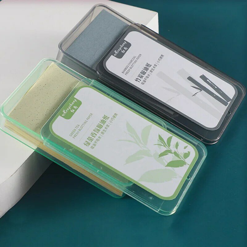 Green Tea Facial Oil Blotting Paper Face Oil Absorbing Paper Plant Fibres Breathable Cleansing Face Oil Control Pape Makeup Tool