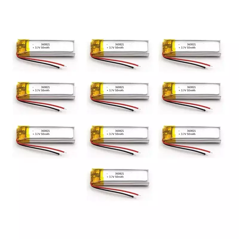 1pc Banggood 3.7V 50mAh 360821 360820 Lipo Polymer Lithium Rechargeable Li-ion Battery Cells For Bluetooth Headset MP3 MP4