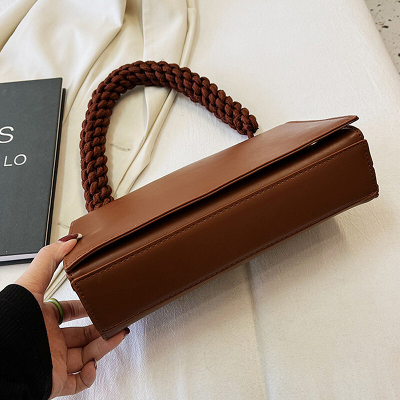 Damen Luxus Designer Handtasche und Geldbörse neu in Vintage geflochtenen Riemen Umhängetaschen einfache Dame kleine quadratische Tasche Bolasas