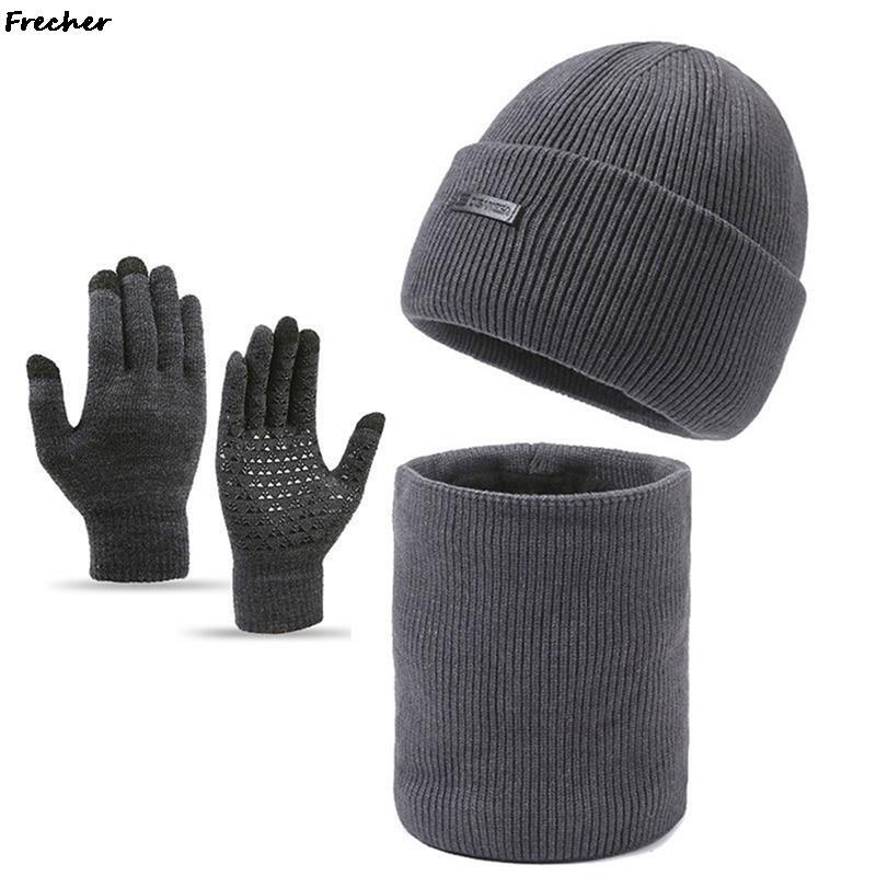 3pcs/set Winter Beanies Gloves Scarf Balaclava Bonnet Hats Sets for Men Women Skiing Hunting Climbing Hiking Cold Protection