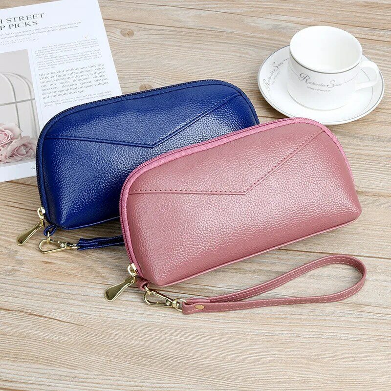 Ladies Designer Long Handbags Fashion Casual Large Capacity Shell Bags for Women Zipper Pu Leather Coin Purse Clutch Phone Bag
