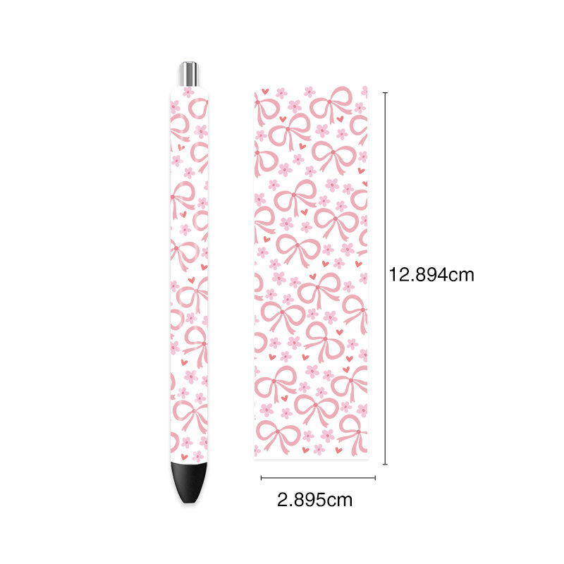UV DTF 귀여운 꽃 활 인쇄 전송 스티커 펜 랩, DIY 유리 세라믹 금속 가죽, 5 개