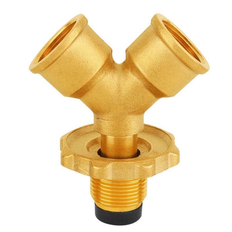 Gas tank three-way interface, inlet and outlet diversion valve, liquefied gas cylinder, pressure reducing valve accessory, brass