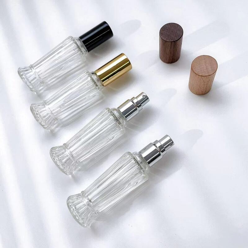 زجاجة عطر صغيرة شفافة من الزجاج المعبأة في زجاجات ، زجاجة فارغة بخاخ عينة محمولة ، متعددة الوظائف ، منظم تخزين مستحضرات التجميل