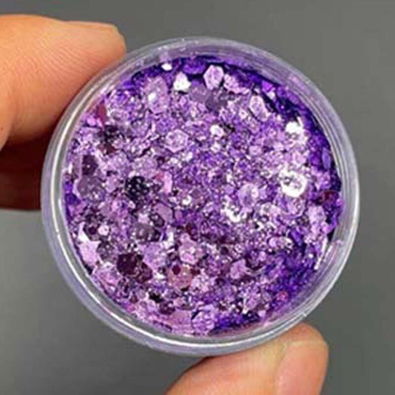 10 g/bolsa holográfica de purpurina pura brillante, copos brillantes, gruesos, iridiscentes, dorados, plateados, metalizados, polvo de sirena para uñas artísticas