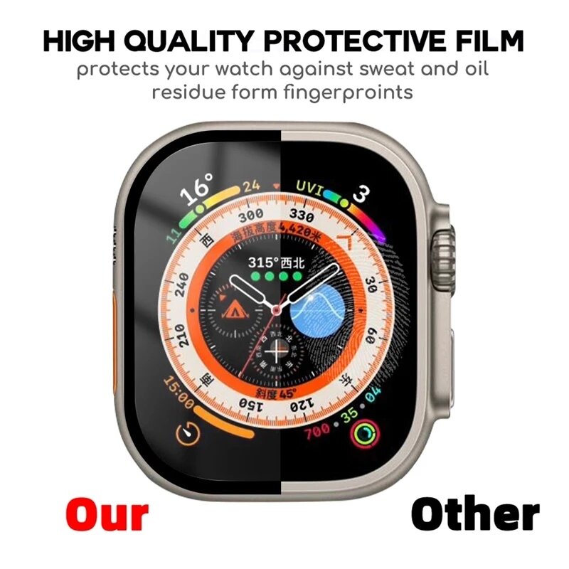 4 szt. Ceramiczny folia do Apple zegarek Ultra 8 7 49mm 45mm 41mm ochraniacz ekranu do Apple watch 6 5 9 SE 44mm 40mm 3 2 1 42mm 38mm