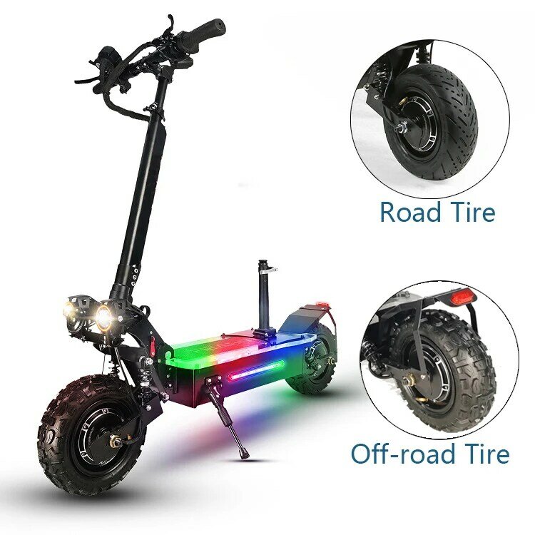 Free shipping 60 V 5600 W Dual Drive 80 km/h Fast E scooter Europe Warehouse Foldable Adult Skateboard with Seat 2 wheels