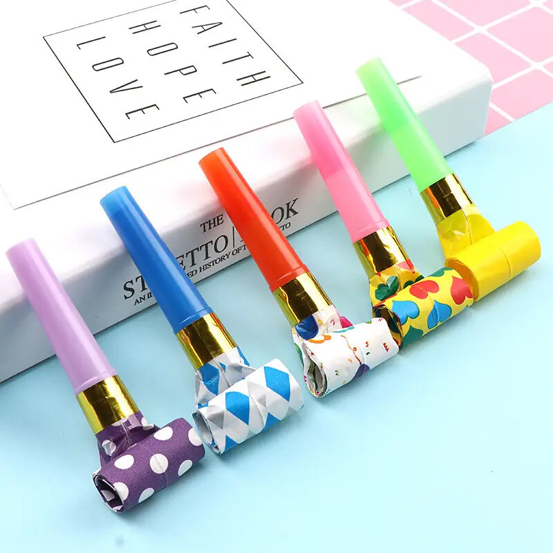 10 pieces, multicolor party whistle, birthday party preference decorative items, noise making toys