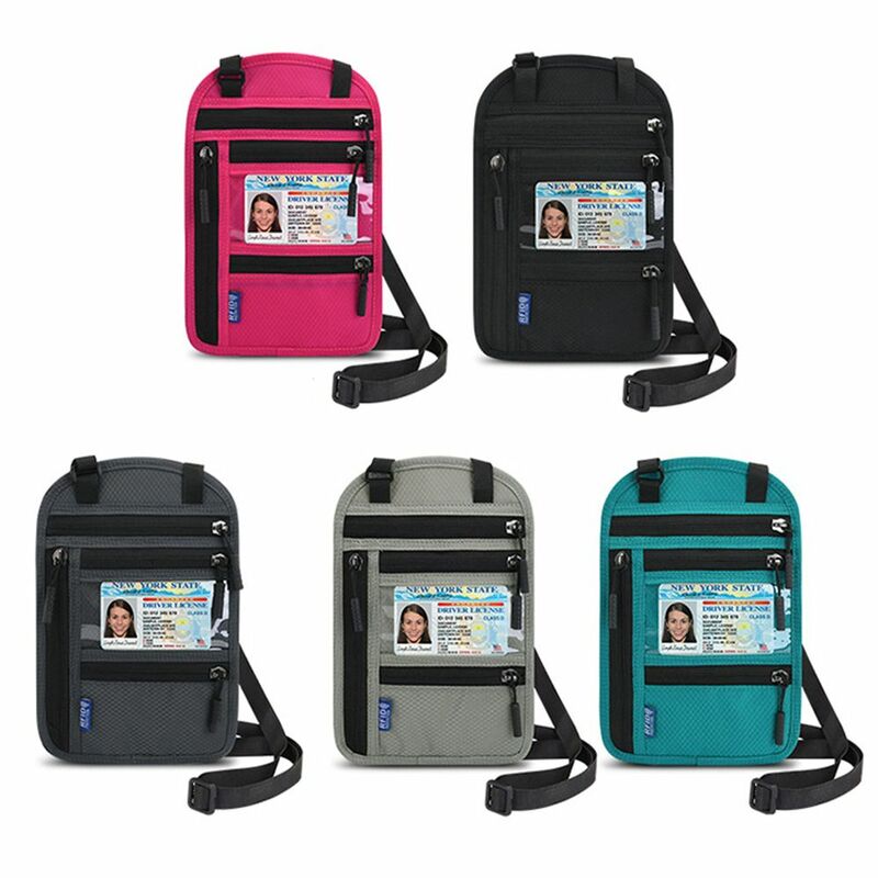 Purse Hanging Neck Pouch Protective Cover Credit Card Organizer Shoulder Passport Bag Halter Passport Holder RFID Crossbody Bag