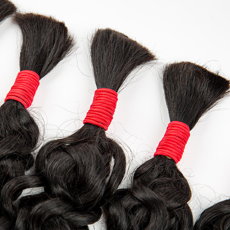 Missdona Water Wave Hair Bundels Vlechten Extensie Krullend Hair Extensions Bulk 100% Maagdelijk Menselijk Haar Bulk Voor Boho Vlechten