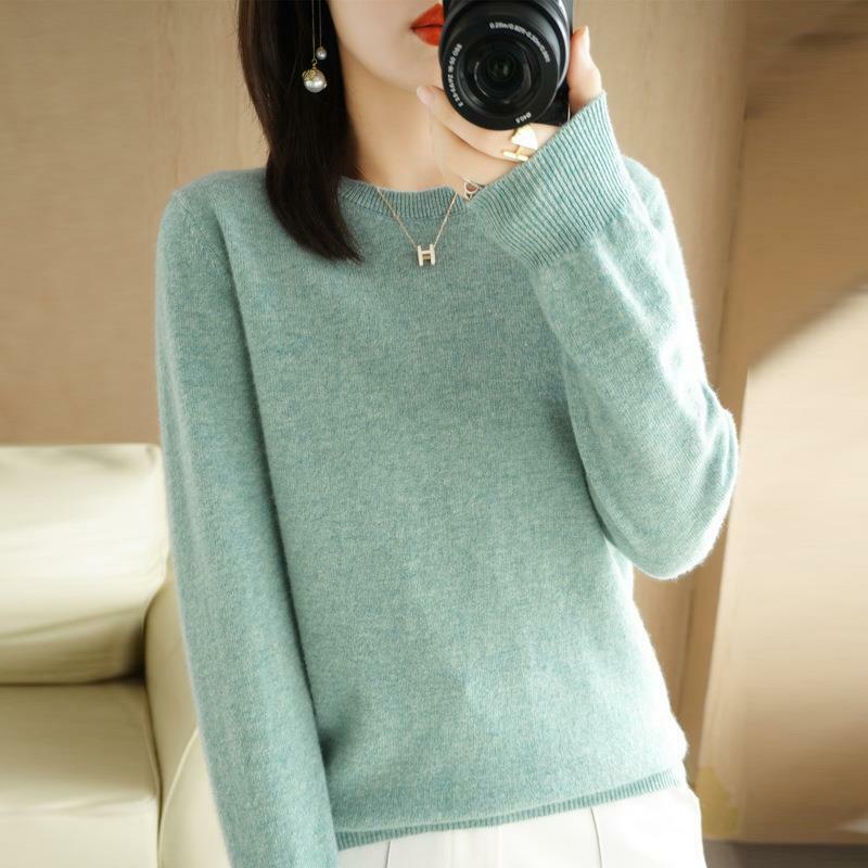 2024 Dames Trui Lente Herfst Lange Mouw O-hals Pullovers Warme Bodem Shirts Koreaanse Mode Trui Gebreide Zachte Truien