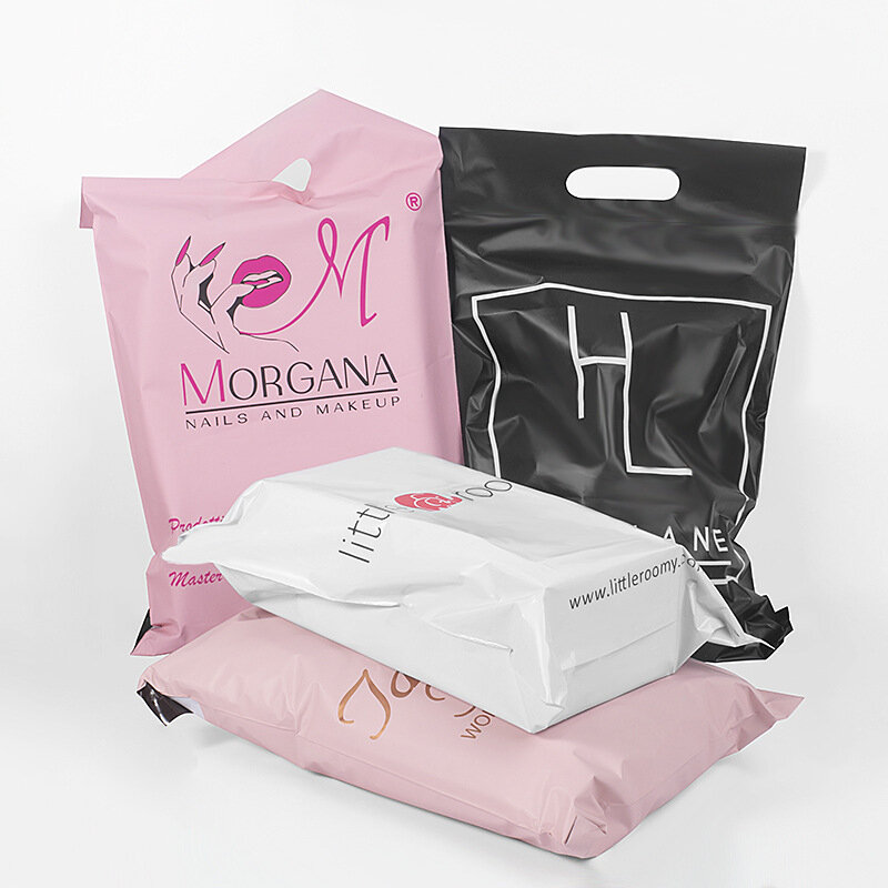 Eco plástico Mailing Bags com alça, Sacos de envio para pequenas empresas, Poly Mailers Pacote, Pacote personalizado, Produto personalizado