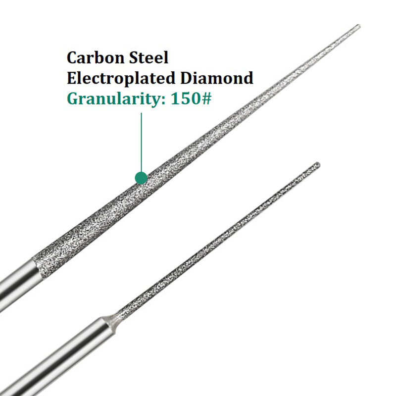 3MM Shank Grinding Rods Mini Drill Diamond Grinding Head Bur Needle Engraving Carving Polishing Glass Jade Stone Drill Bits