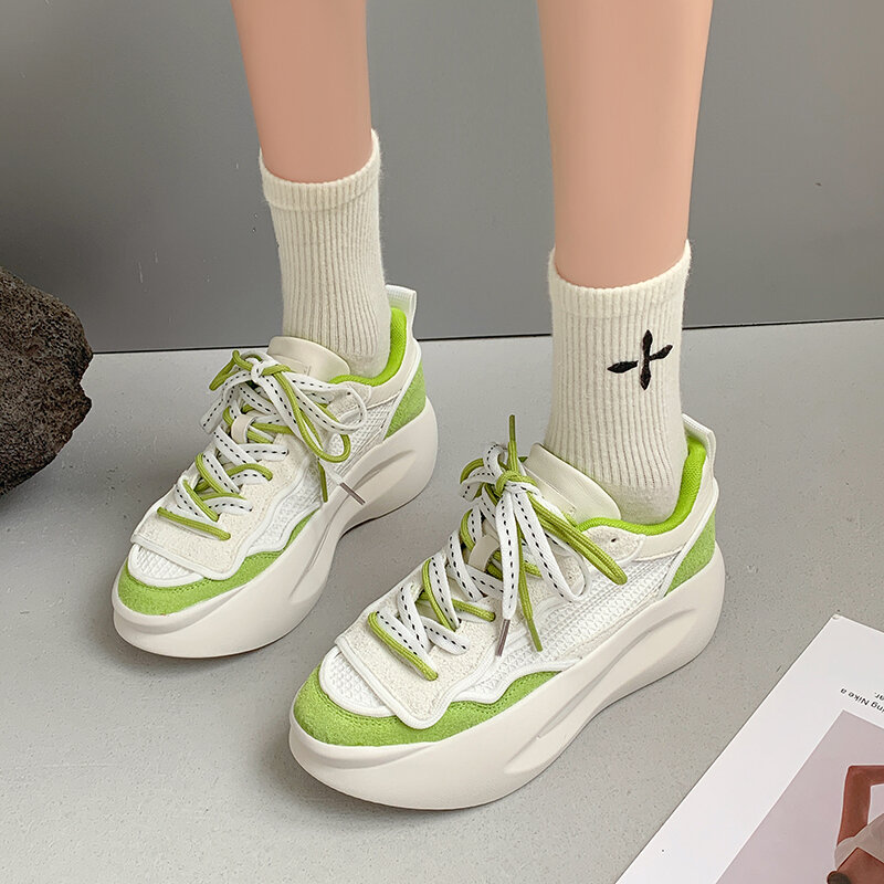 حذاء نسائي فلكنيز موضة تينيس حذاء رياضي من الجلد الأبيض للسيدات بكعب مريح أحذية رياضية للسيدات Zapatos De Mujer