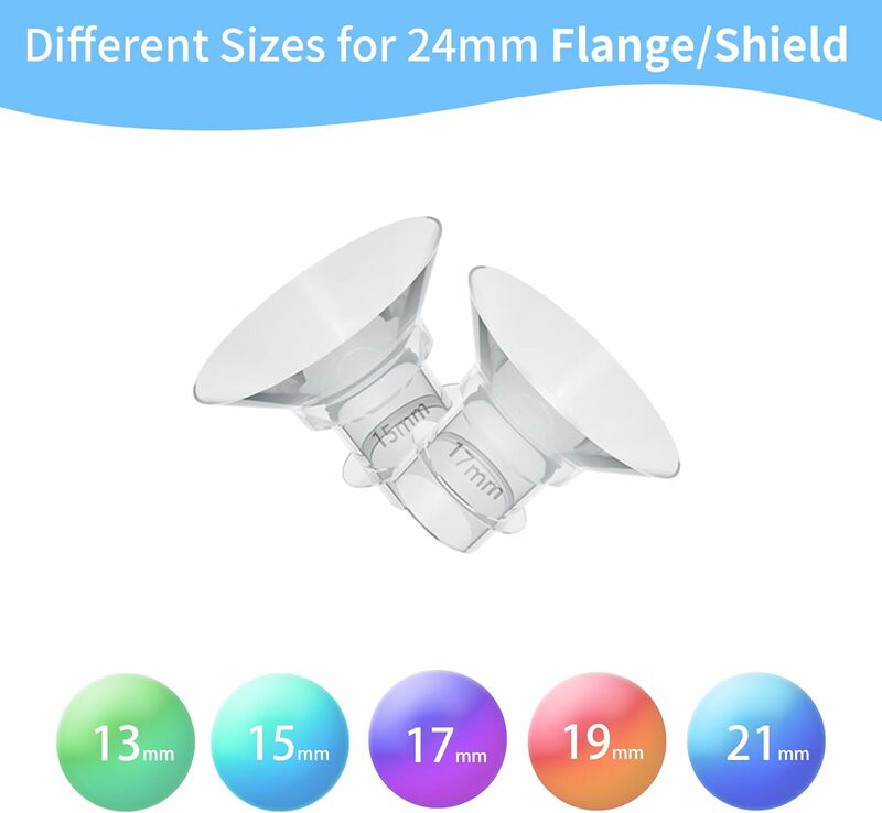 10pc Flange Inserts 13/15/17/19/21mm,Compatible with S9/S10/S12 etc 24mm Wearable Breast Pump,Breast Pump Flange Insert