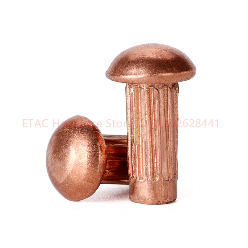 10-50pcs M2 M2.5 M3 M4 Knurled Solid Copper Rivets For Name Plate GB827