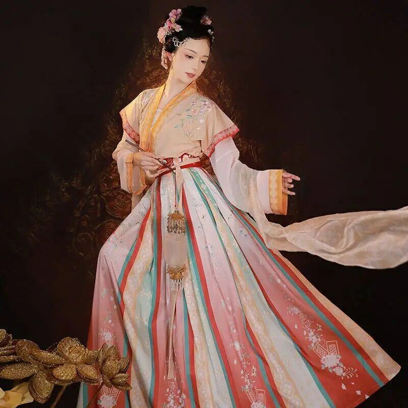 Chinese Hanfu Dress Women Ancient Traditional Embroidered Hanfu Tang Dynasty Carnival Fairy Cosplay Costume Hanfu Dance Dress