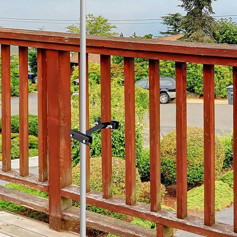 Pince de parapluie réglable sur rail de pont ou clôture, support de parapluie extérieur, paquet de 6