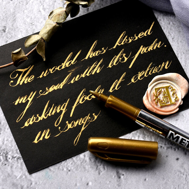 Золотой Серебряный маркер для рисования, искусственная ручка для керамики, стекла, ткани, кожи, темной бумаги, ручка-маркер «сделай сам» для декоративно-прикладного искусства