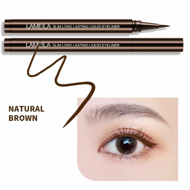 Long Lasting Ultra-fine Liquid Eyeliner Pen Waterproof Quick Drying Brown Liquid Eye Liner Matte Lower Lashes