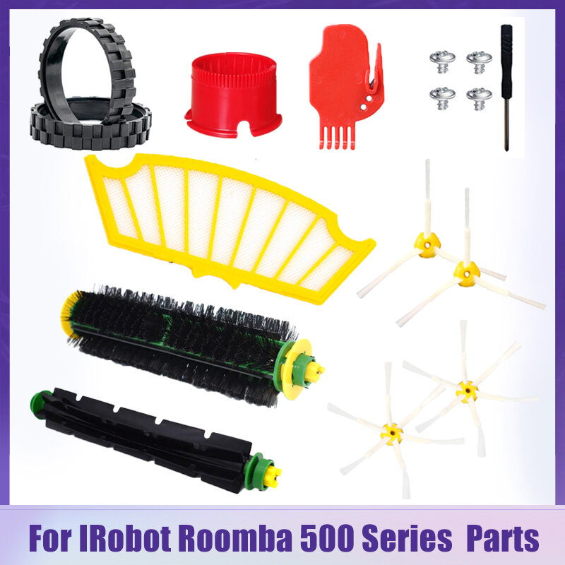 ل iRobot Roomba 500 Series 555 560 561 562 563 570 581 ملحقات المكنسة الكهربائية فلتر Hepa قطع غيار للعجلات فرشاة رئيسية/جانبية