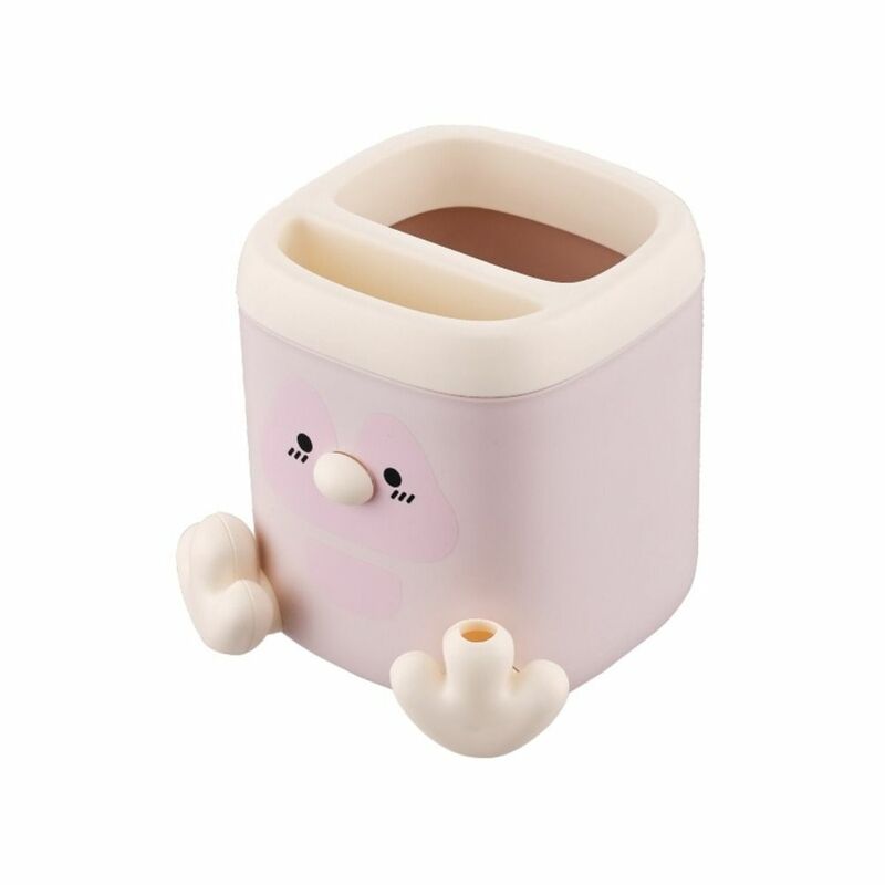 Penguin Shape Pen Container with Sharpener High Appearance Exquisite Desktop Stationery Funny Plastic Cosmetics Makeup Organizer