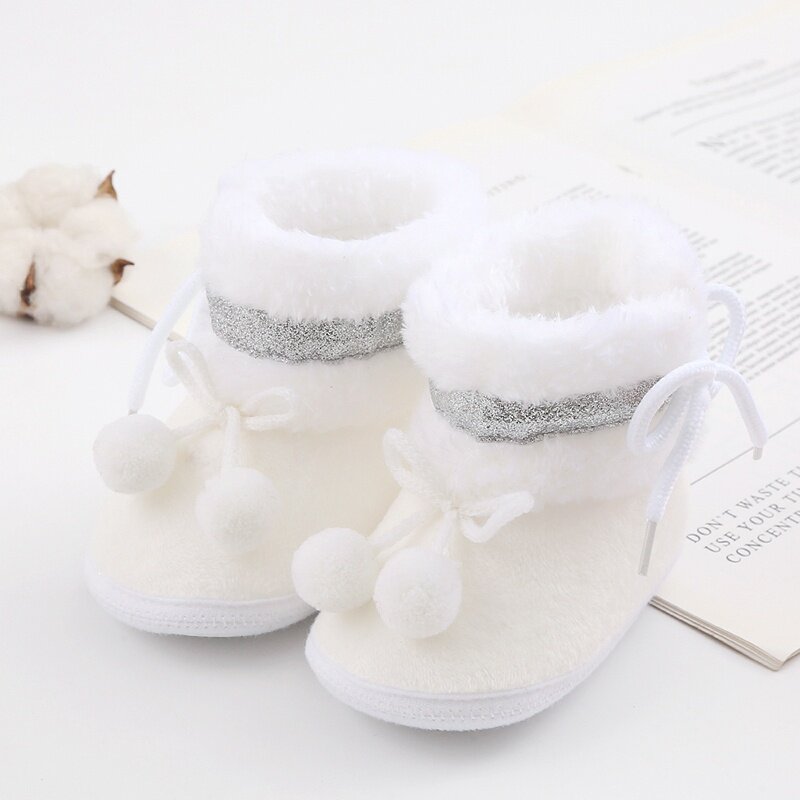 Chaussures en peluche patchwork pour bébé avec l'offre elles coordonnantes, rembourrage en coton, bottes de neige douces et mignonnes pour les tout-petits de 0 à 18 mois
