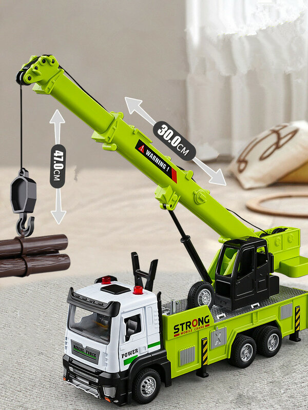 Alloy Engineering Crane Model, Simulated Sound and Light Music, Tower Crane Toys, Wholesale, 1: 50