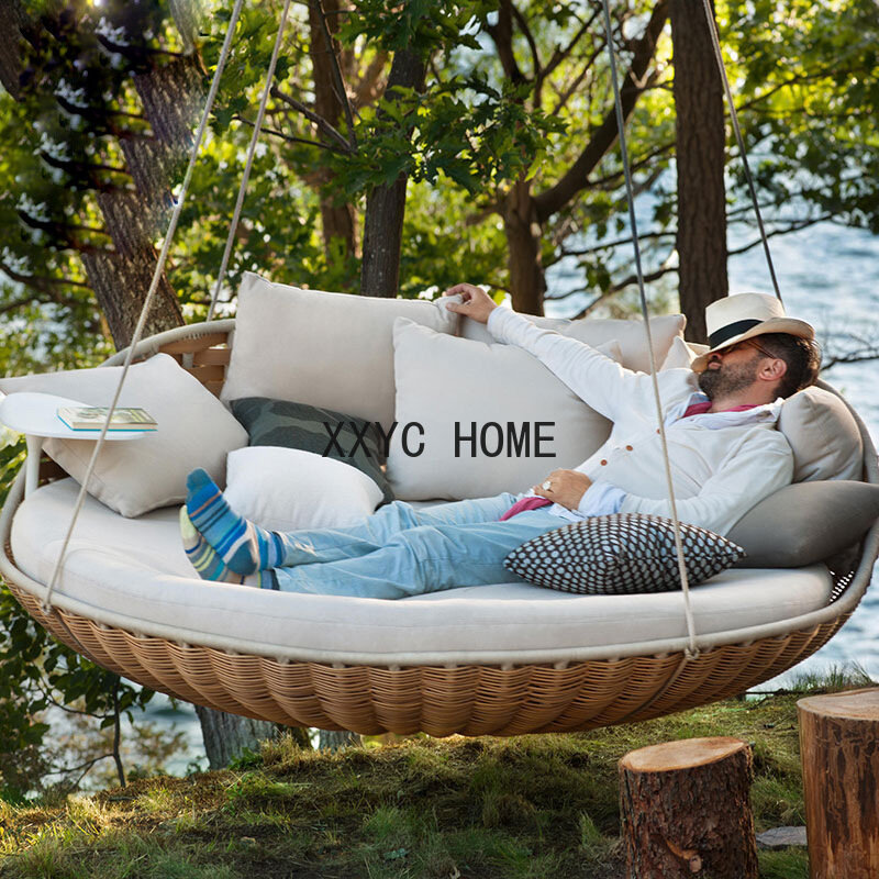 Outdoor lodging bird nest swing rattan circular hammock hammock garden double hammock sofa round bed