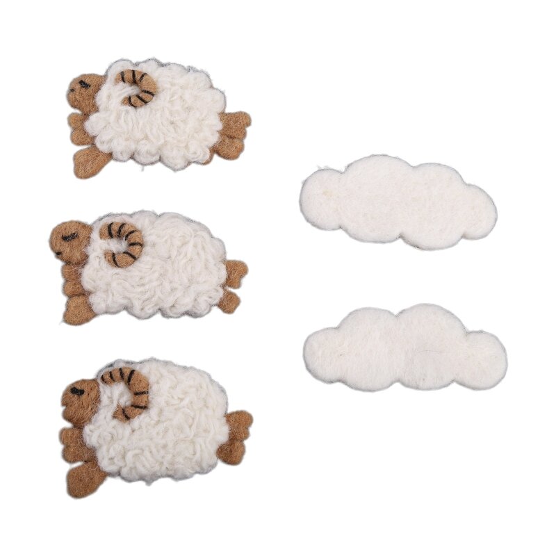 Nuvens de feltro de lã Balões de ovelha Decorações para ensaio fotográfico de bebê recém-nascido Adereços para fotografia
