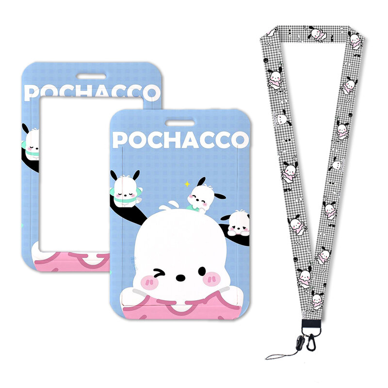 W Cartoon Phone Strap Pochacco Lanyard ID Campus Credit Card Badge Holder Keychain Cord Neckband Cell Phone Rope Neck Straps