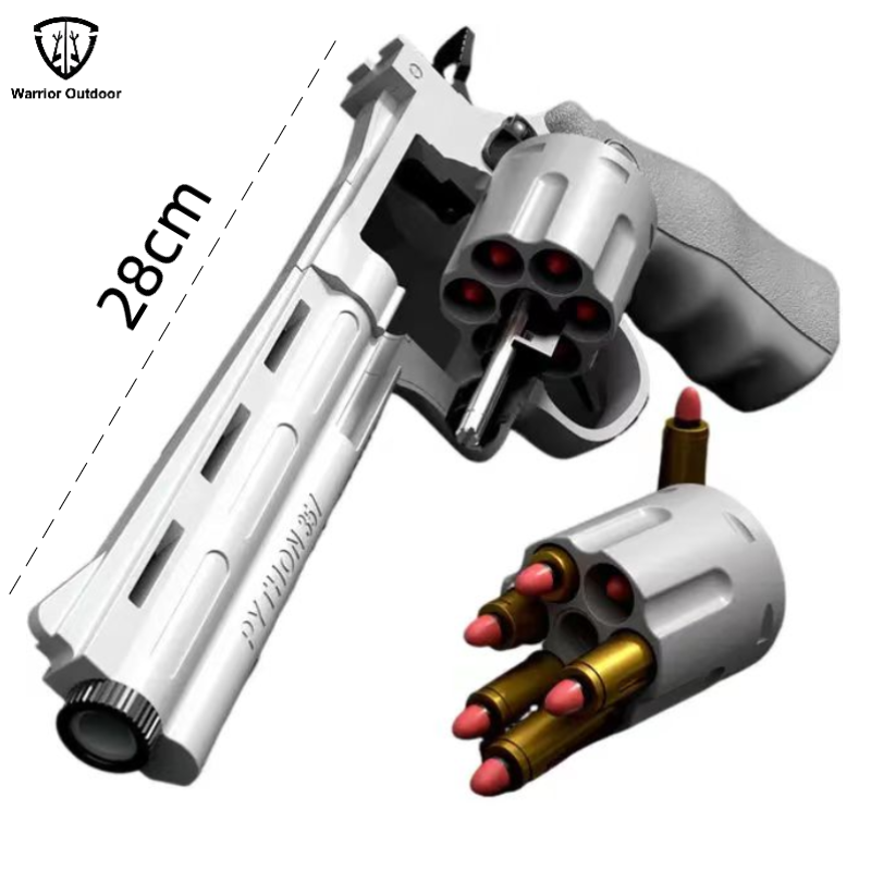 ZP5 Python 357 Toy Gun Revolver Folded Shell Throwing Soft Bullet Gun Weapons Launcher For Adult Cosplay Gifts Fake Gun