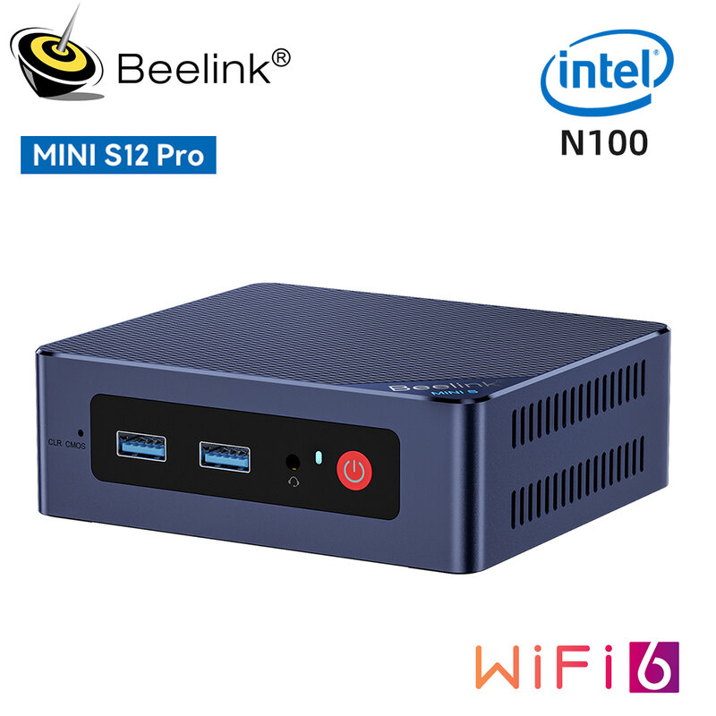 Beelink S12 PRO MINI N100 MINI S Intel N5095 N95คอมพิวเตอร์ขนาดเล็ก8GB 128GB SSD Desktop คีย์บอร์ดเกม VS J4125 GK MINI GK3V