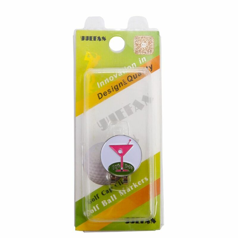 Metal Pink Pattern Golf Equipment Accessories Electroplated Gold Golf Ball Marker Ball Coin Mark Golf Hat Clip Golf Cap Clip
