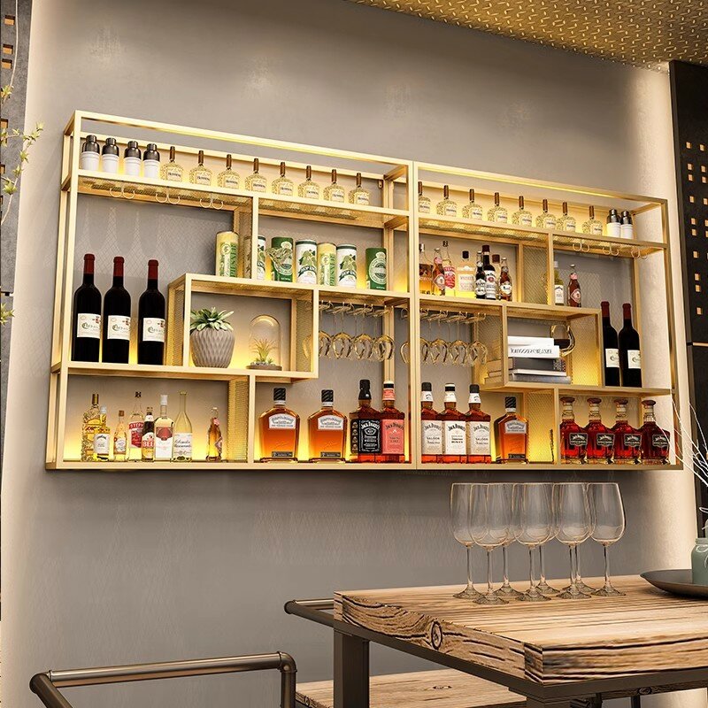 Armario Para Vinos-Meuble de bar d'angle commercial, étagère unique, club en métal, affichage de vin au détail, salon T1, meubles de cuisine
