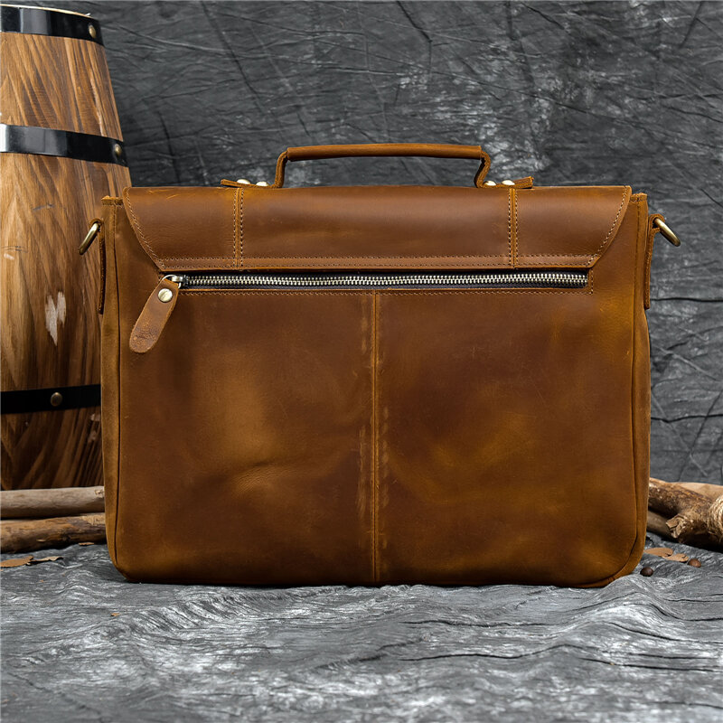 Man's Leather Briefcase Bag Laptop Handbags Computer Bag For Men Male Leather Briefcase for Business Travel Handbags Crossbody
