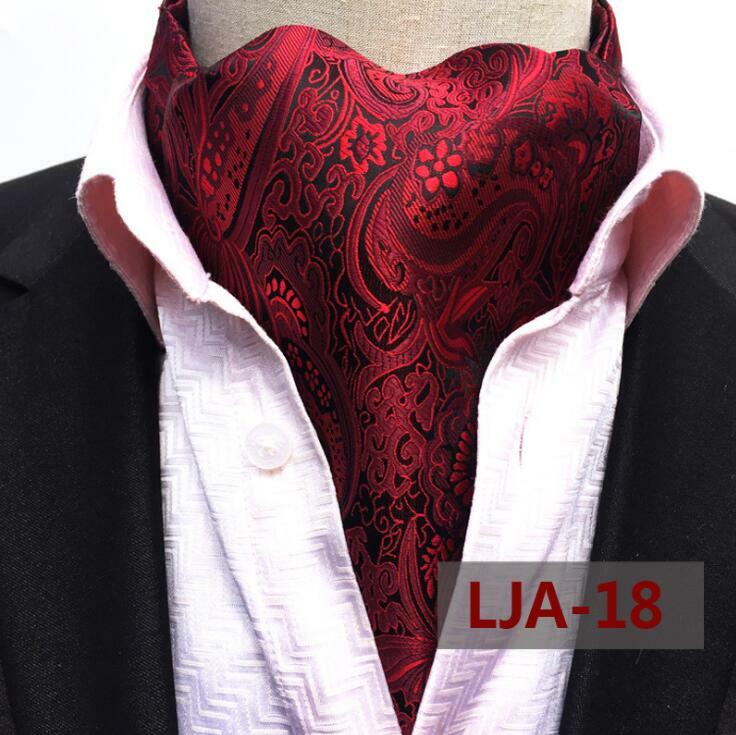 Cravatta da uomo autoascot di qualità Vintage Red Paisley Geometric Dot Jacquard Cravat per uomo Wedding Business Party sciarpa