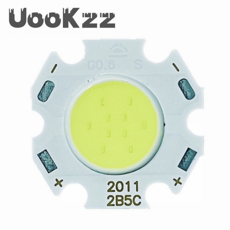 UooKzz lampu bohlam LED kekuatan Super, bohlam cahaya putih 3W 5W 7W 10W sisi COB 11mm 20mm
